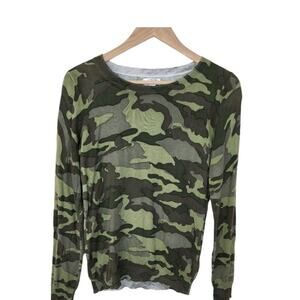 NWT J.CREW CAMO TEDDIE‎ PULLOVER COTTON SWEATER SIZE XS